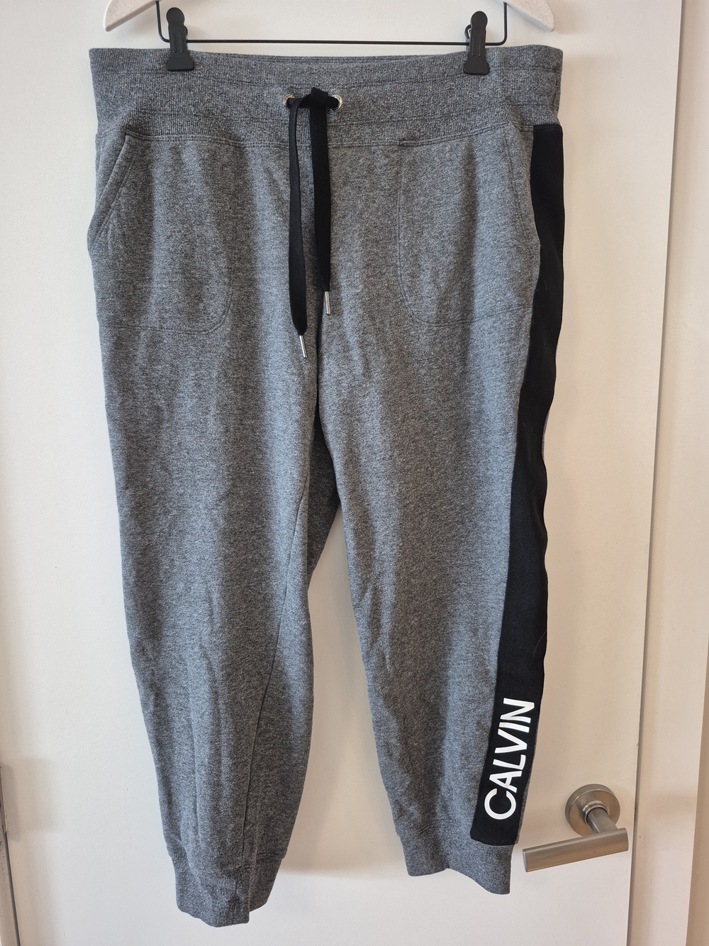 Calvin Klein Heather Gray Performance Joggers with Black Trim